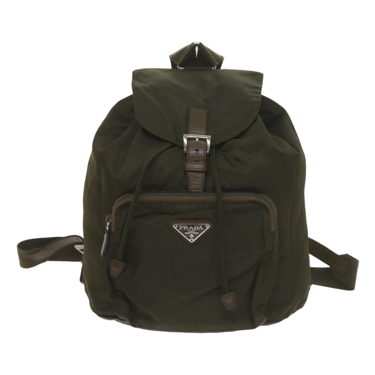 PRADA Backpack Nylon Khaki Auth bs10382