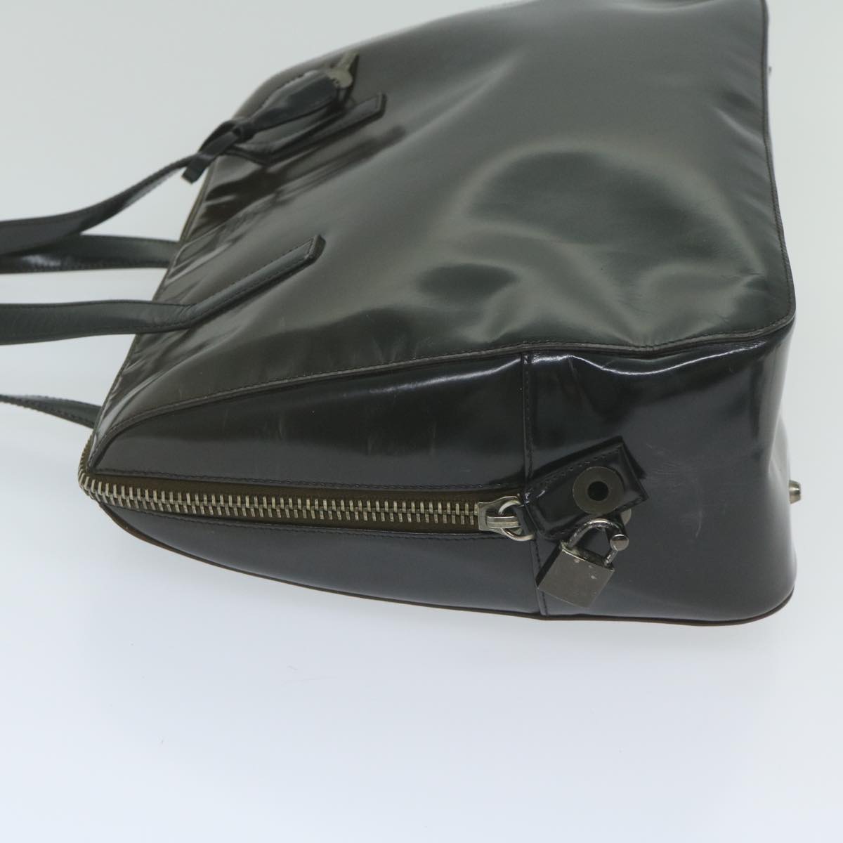 PRADA Hand Bag Leather Brown Auth bs10385