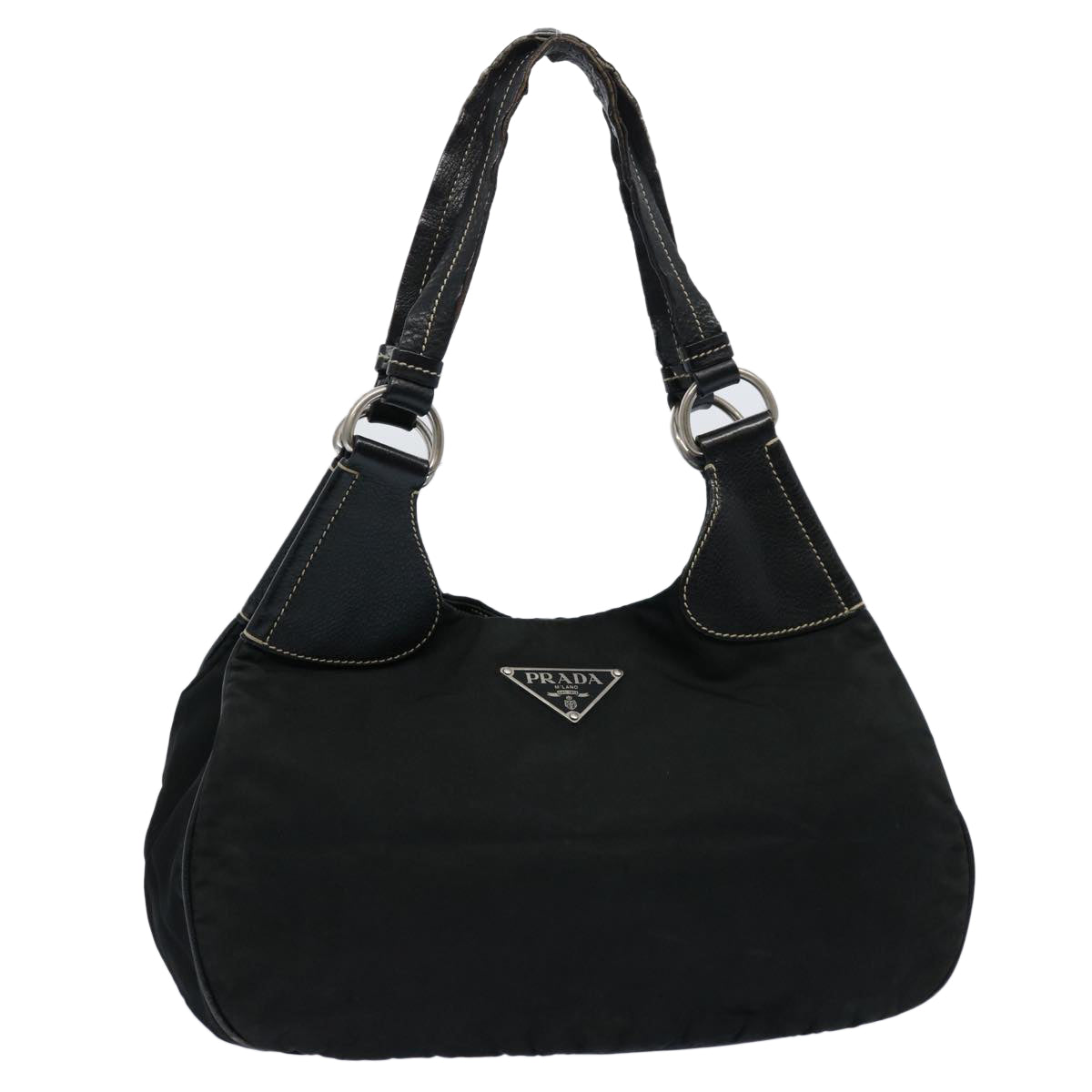 PRADA Shoulder Bag Nylon Black Auth bs10409