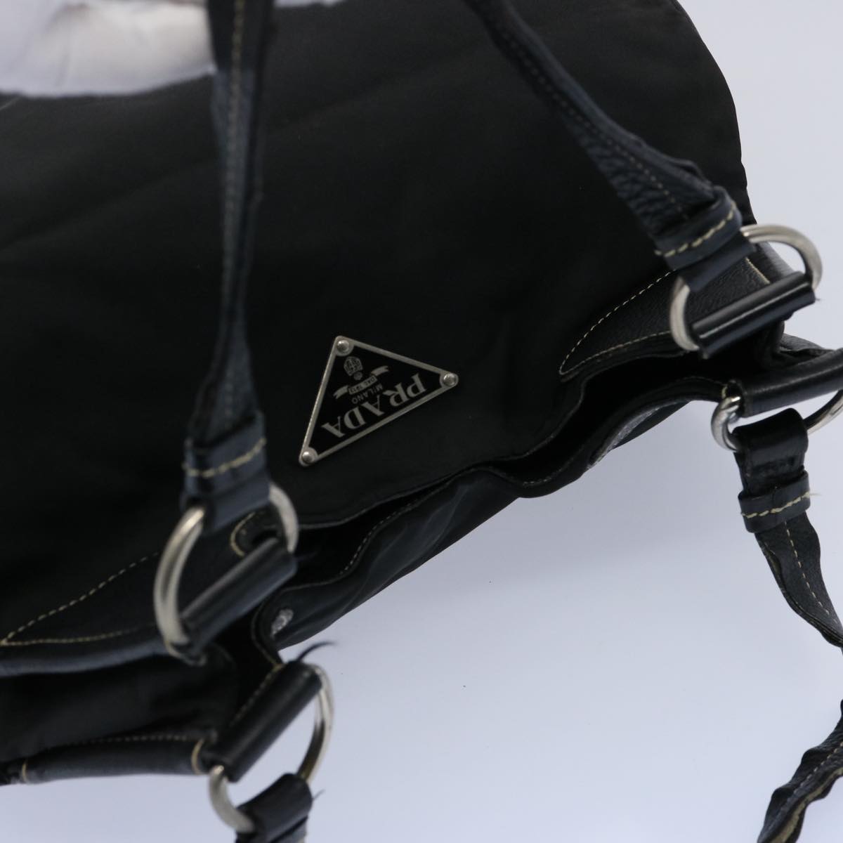 PRADA Shoulder Bag Nylon Black Auth bs10409