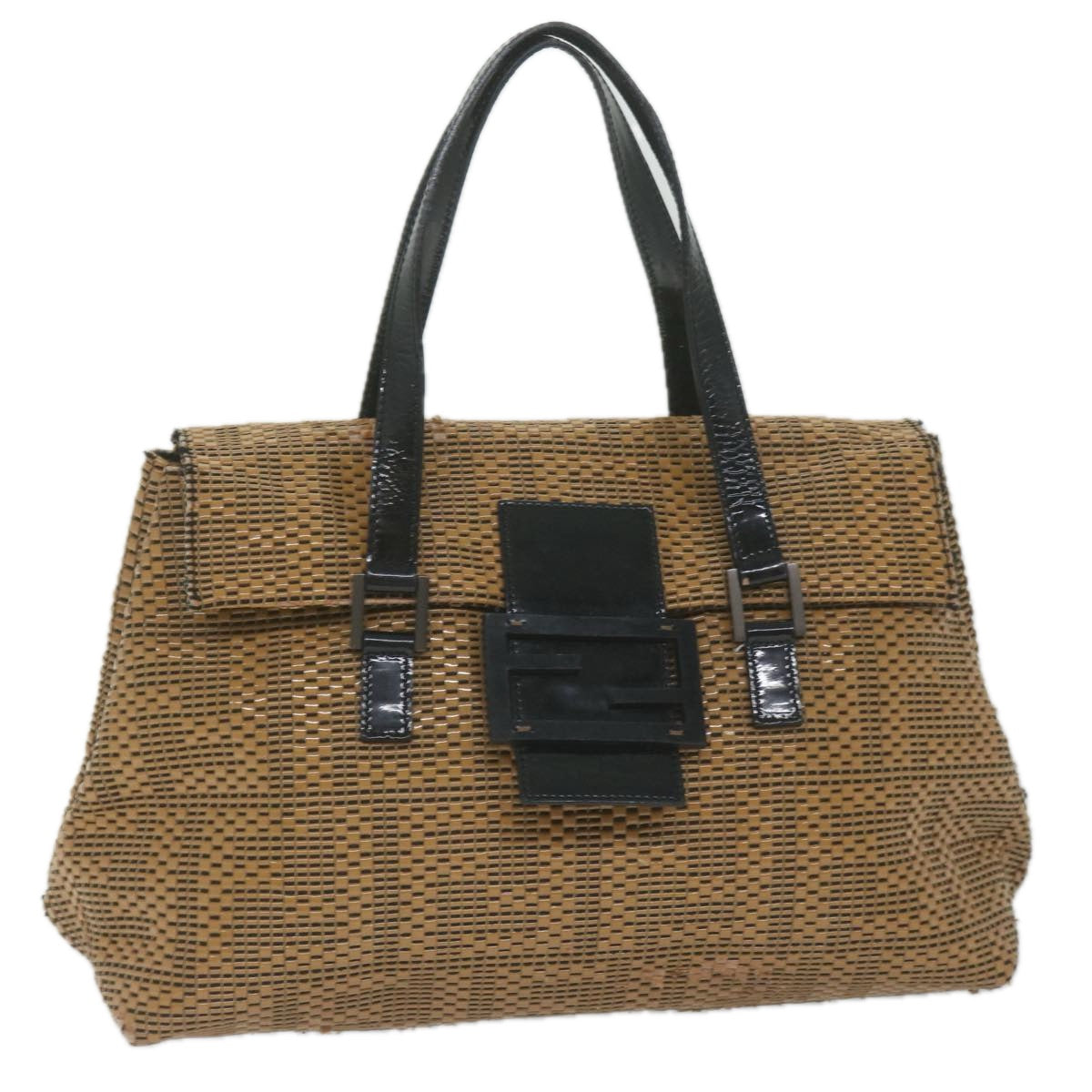 FENDI Mamma Baguette Shoulder Bag Leather Brown Auth bs10413