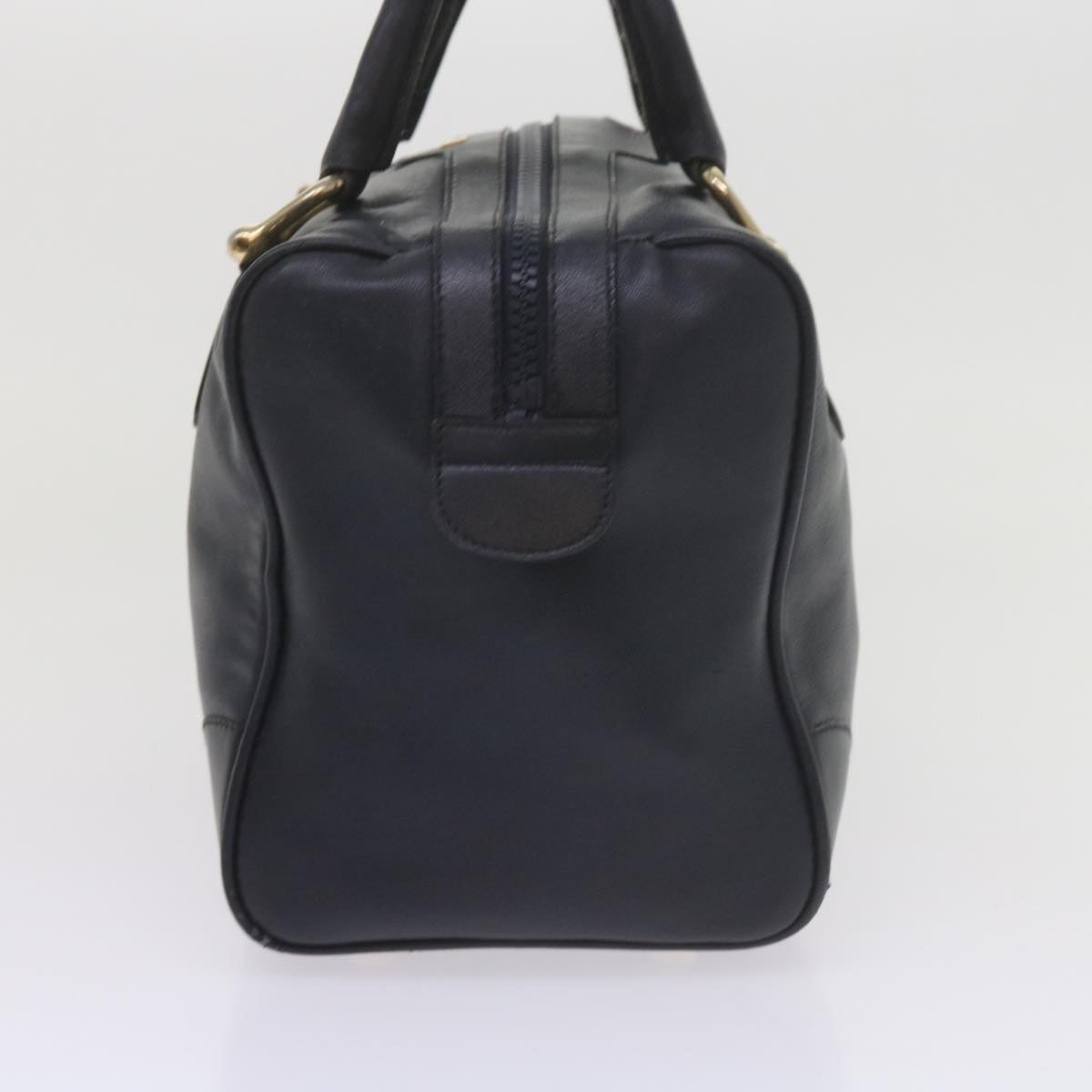 CELINE Hand Bag Leather Navy Auth bs10419