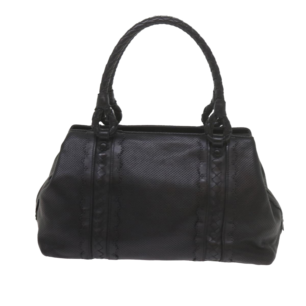 BOTTEGAVENETA Hand Bag Leather Black Auth bs10420 - 0