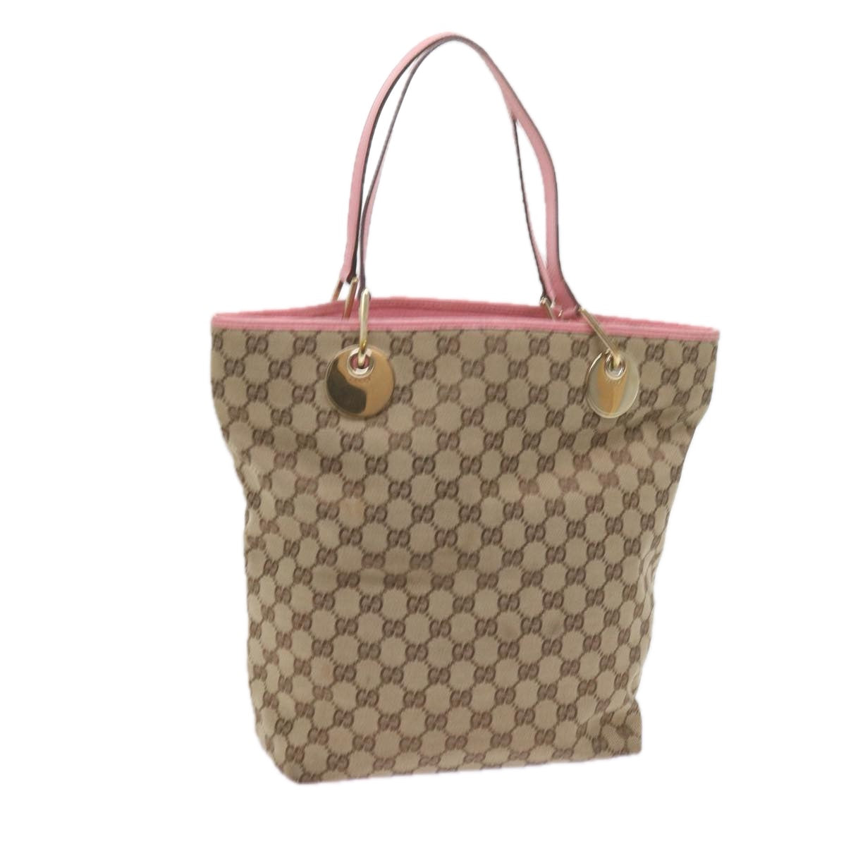 GUCCI GG Canvas Tote Bag Beige 120836 Auth bs10424