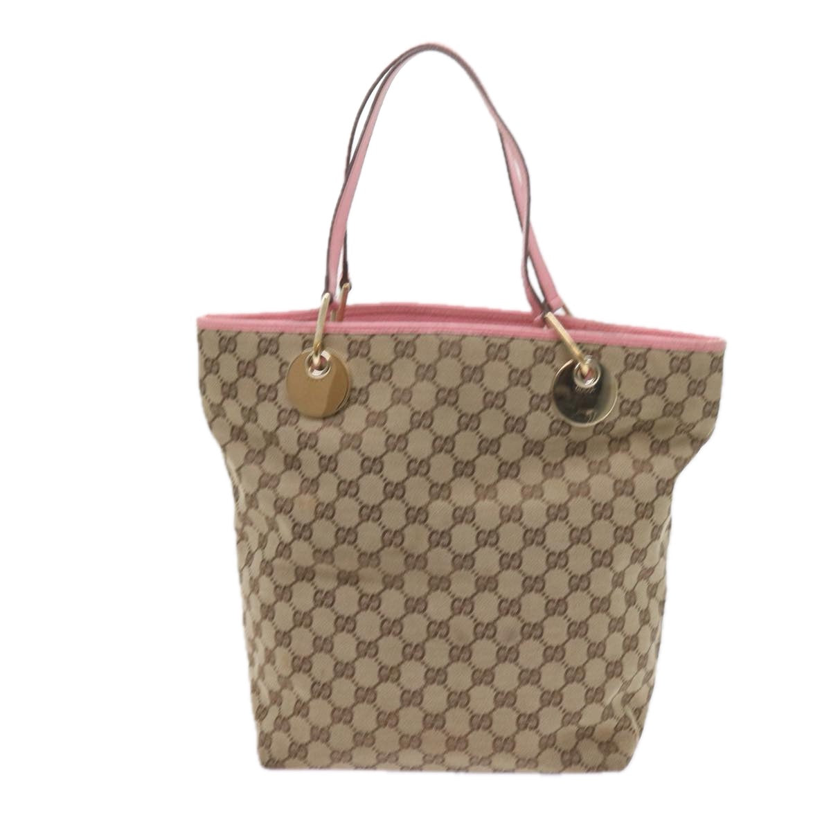 GUCCI GG Canvas Tote Bag Beige 120836 Auth bs10424