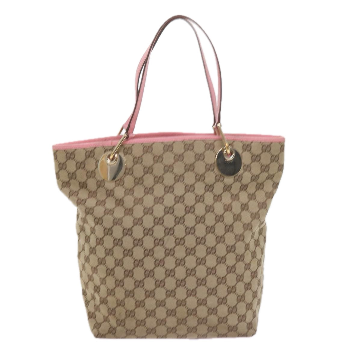 GUCCI GG Canvas Tote Bag Beige 120836 Auth bs10424