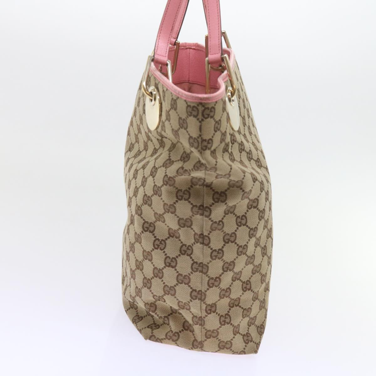 GUCCI GG Canvas Tote Bag Beige 120836 Auth bs10424