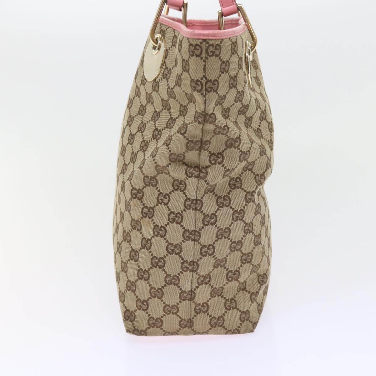 GUCCI GG Canvas Tote Bag Beige 120836 Auth bs10424