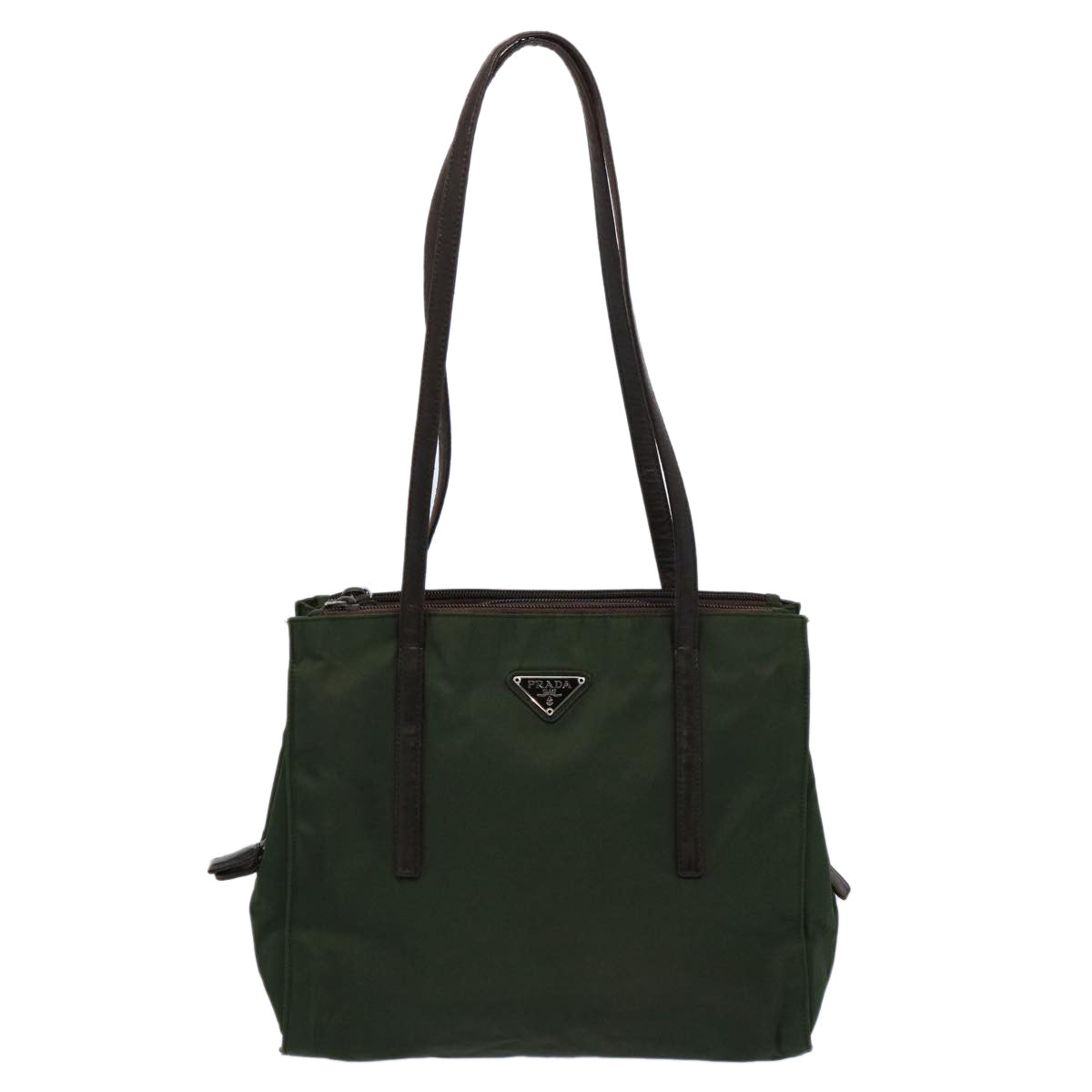 PRADA Shoulder Bag Nylon Green Auth bs10430