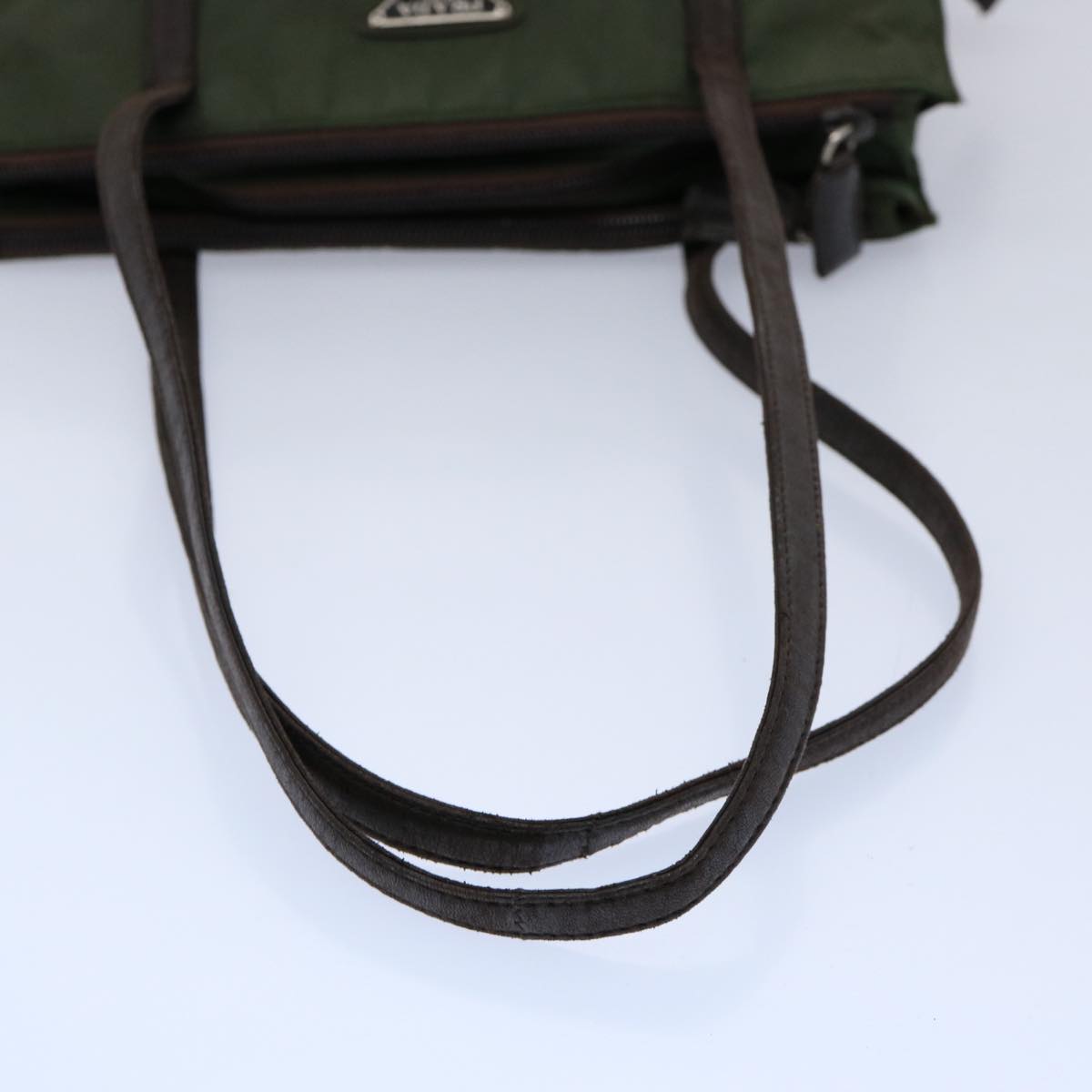 PRADA Shoulder Bag Nylon Green Auth bs10430