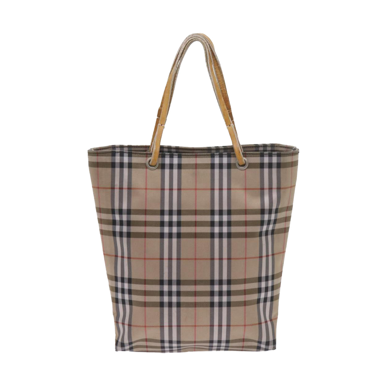 BURBERRY Nova Check Tote Bag Nylon Beige Auth bs10434 - 0