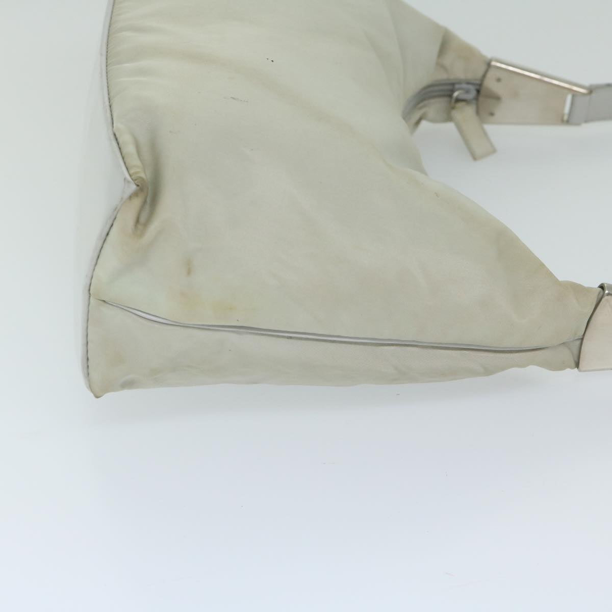 PRADA Shoulder Bag Nylon White Auth bs10435