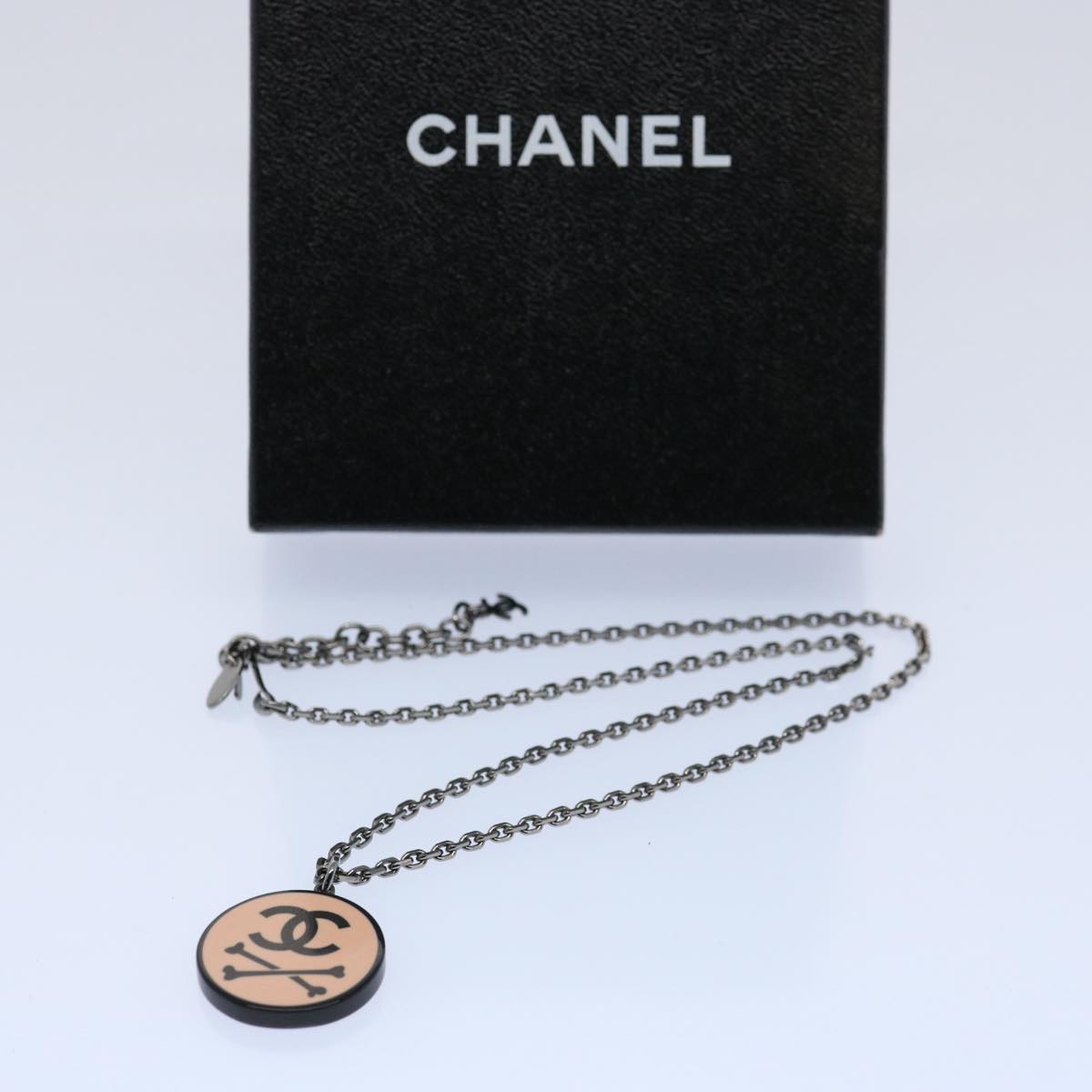 CHANEL Necklace Pink CC Auth bs10440