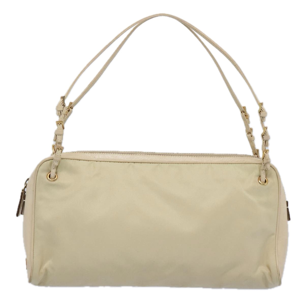 PRADA Shoulder Bag Nylon Beige Auth bs10447