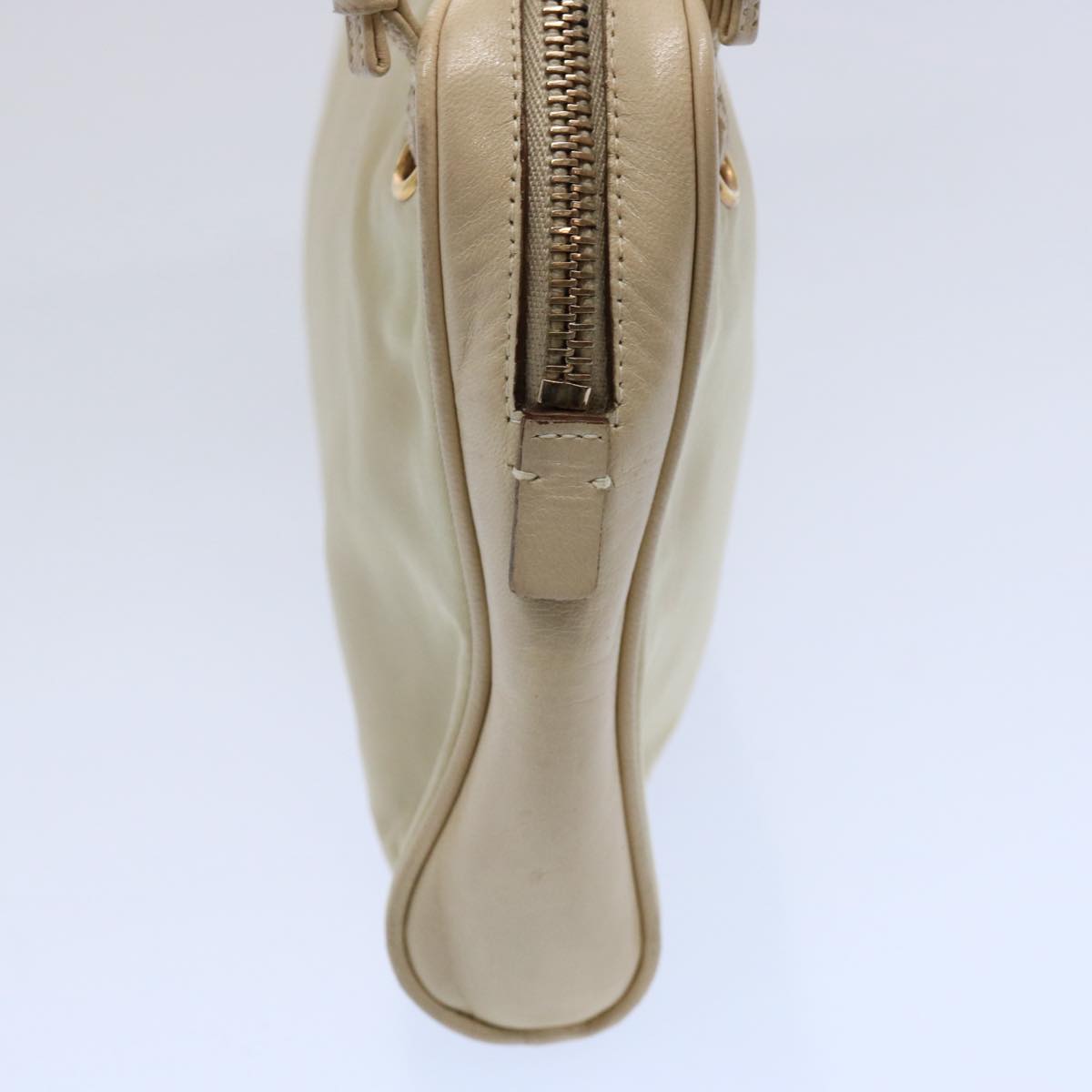 PRADA Shoulder Bag Nylon Beige Auth bs10447