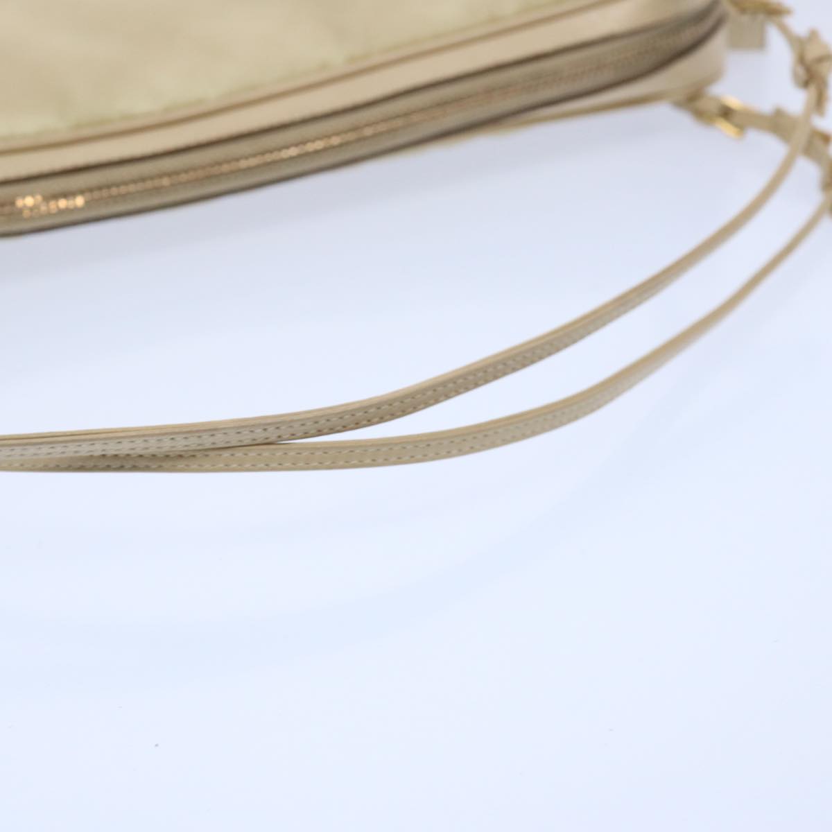 PRADA Shoulder Bag Nylon Beige Auth bs10447