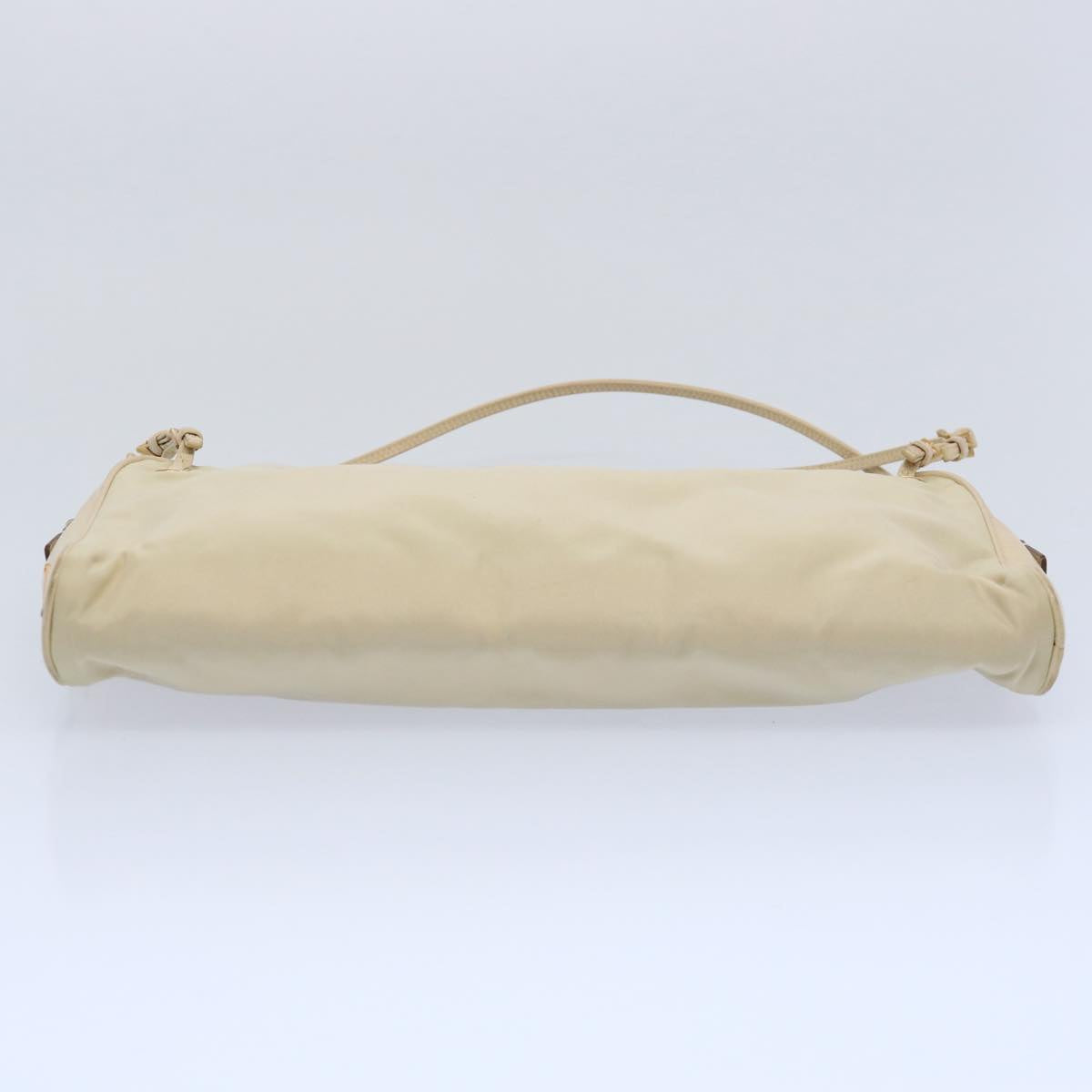 PRADA Shoulder Bag Nylon Beige Auth bs10447