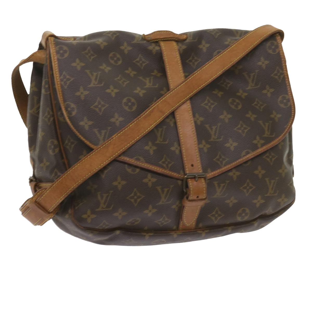 LOUIS VUITTON Monogram Saumur 35 Shoulder Bag M42254 LV Auth bs10450