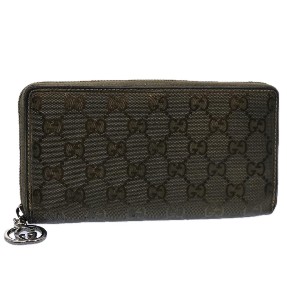 GUCCI GG Canvas Long Wallet Brown 212110 Auth bs10457