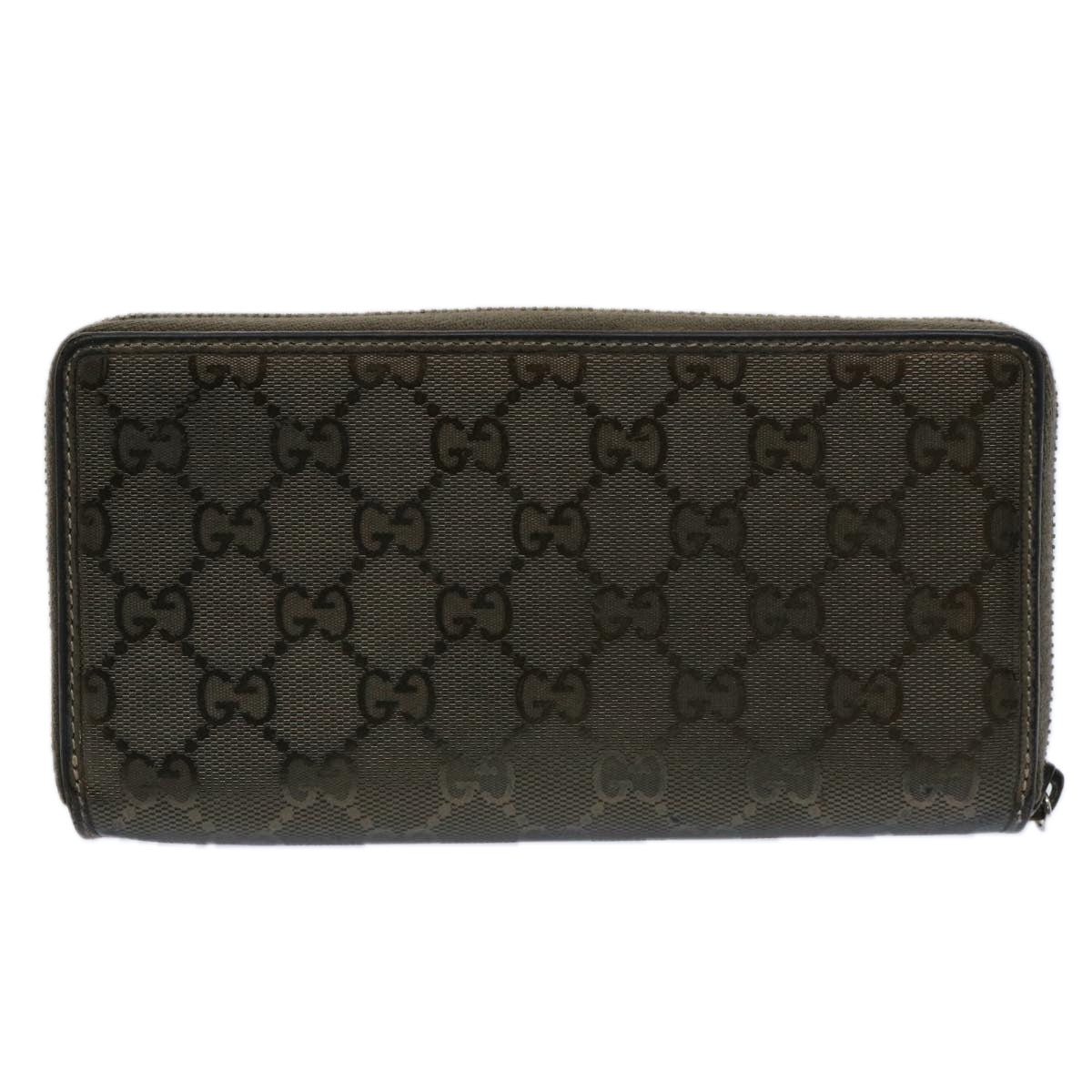 GUCCI GG Canvas Long Wallet Brown 212110 Auth bs10457