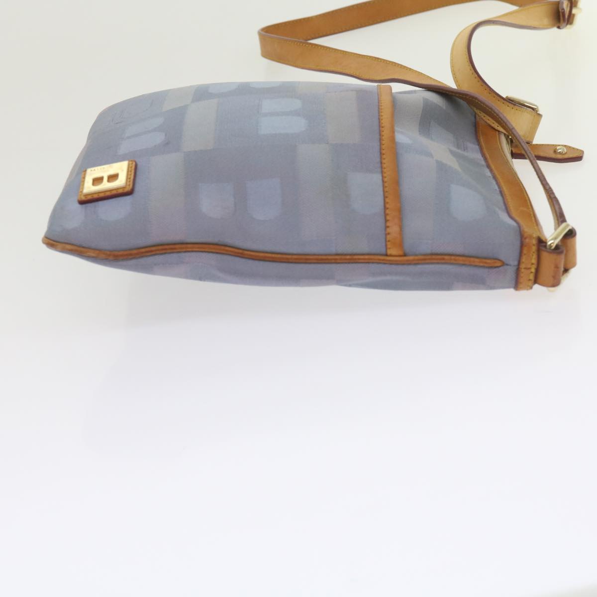 BALLY Shoulder Bag Canvas Light Blue Auth bs10471