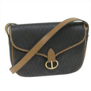 Christian Dior Honeycomb Canvas Shoulder Bag PVC Black Auth bs10475-1