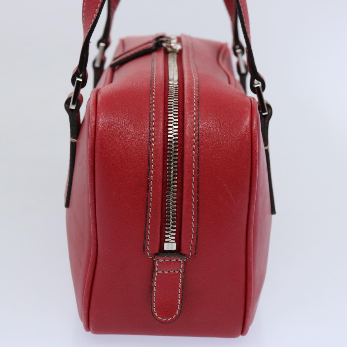 BURBERRY Shoulder Bag Leather Red Auth bs10476