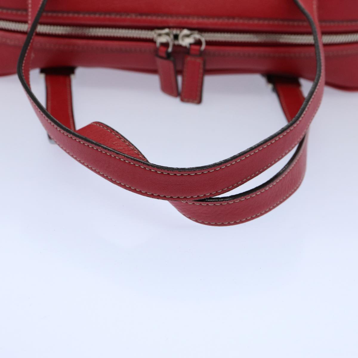 BURBERRY Shoulder Bag Leather Red Auth bs10476