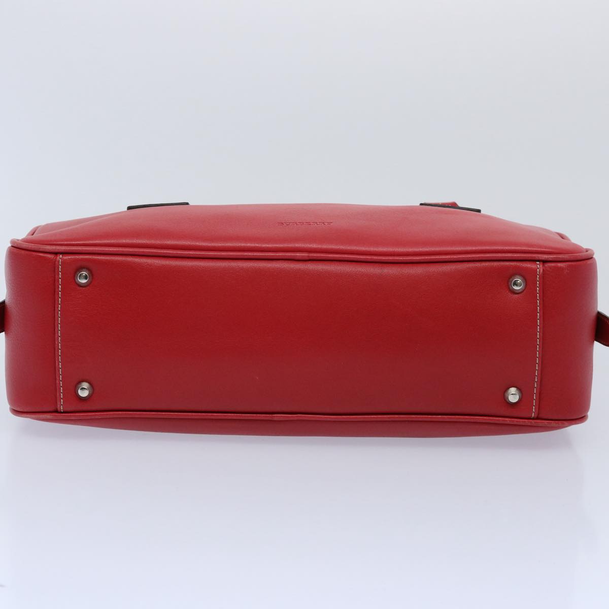 BURBERRY Shoulder Bag Leather Red Auth bs10476