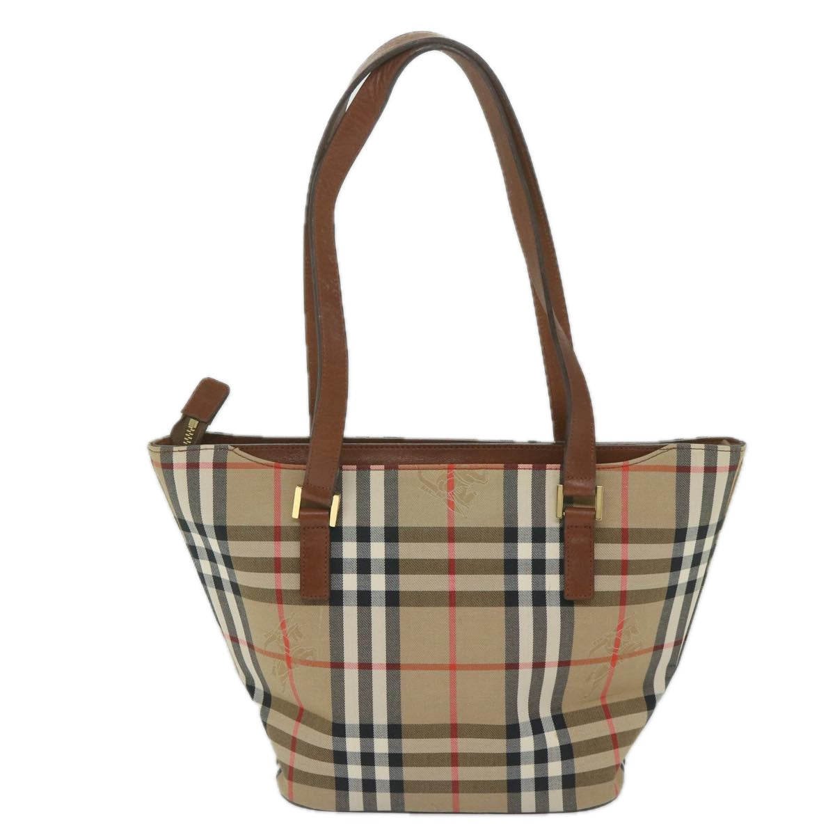 BURBERRY Nova Check Tote Bag Nylon Beige Auth bs10478 - 0