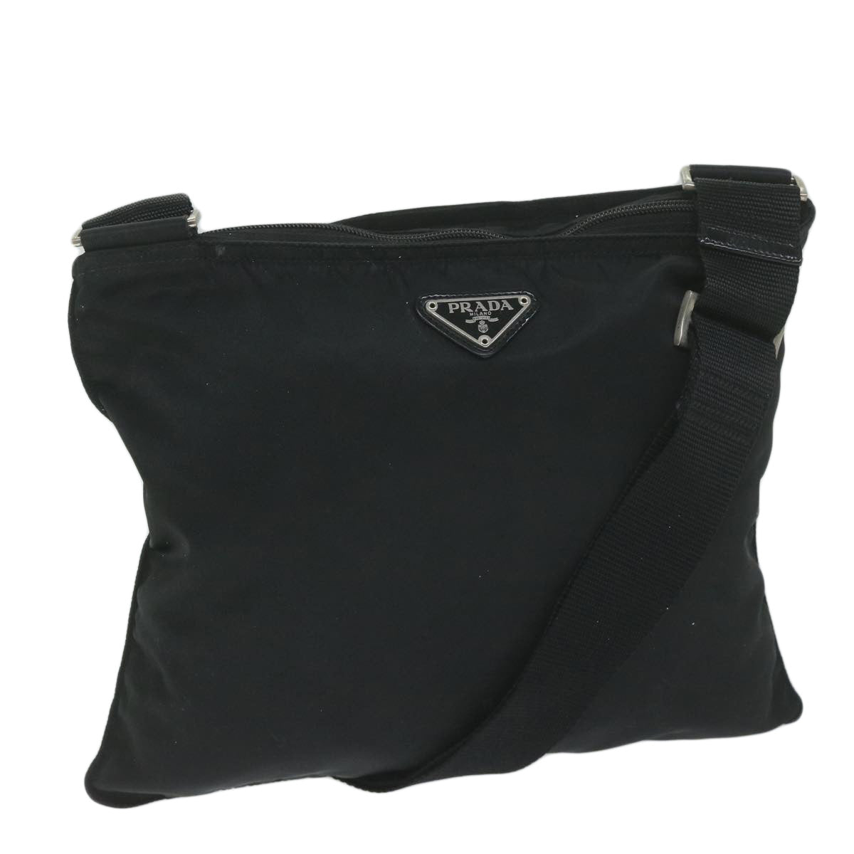 PRADA Shoulder Bag Nylon Black Auth bs10490