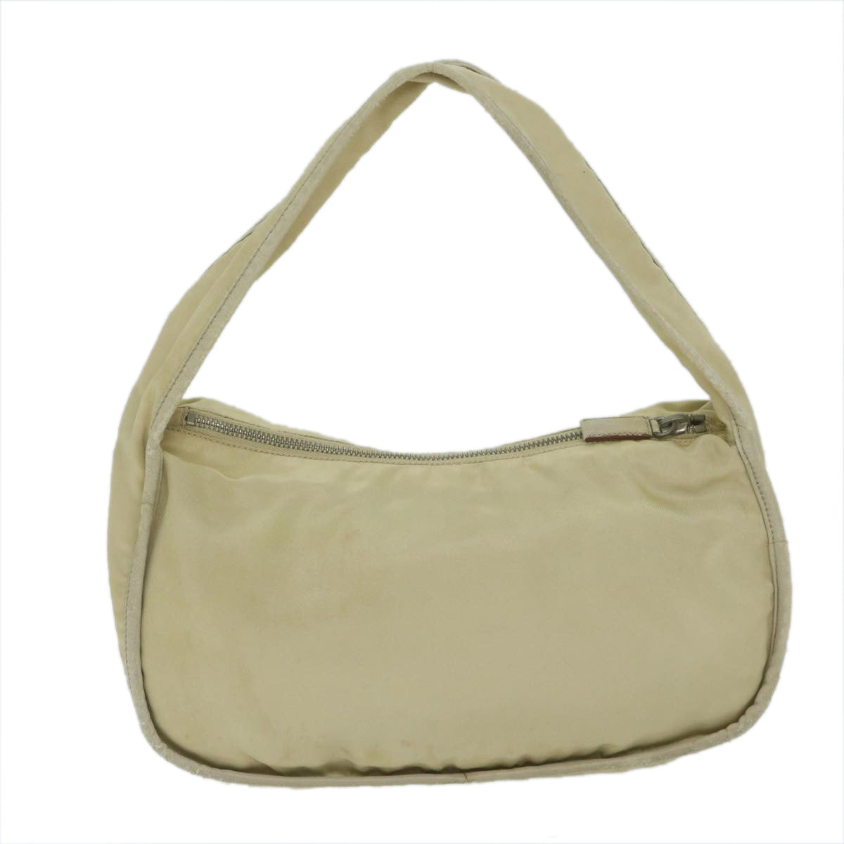 PRADA Shoulder Bag Nylon Beige Auth bs10495