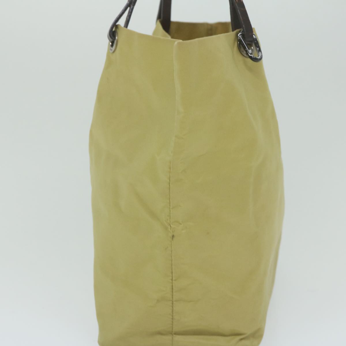 FENDI Tote Bag Nylon Beige Auth bs10498