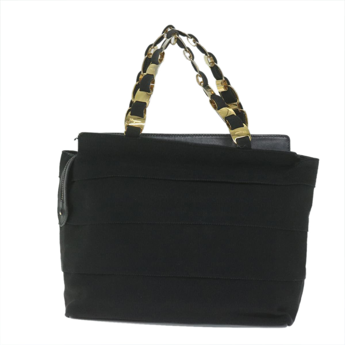 Salvatore Ferragamo Hand Bag Nylon Black Auth bs10502 - 0