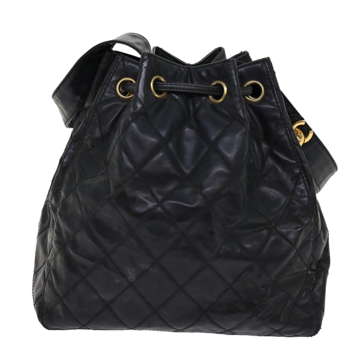 CHANEL Matelasse Shoulder Bag Patent leather Black CC Auth bs10560 - 0