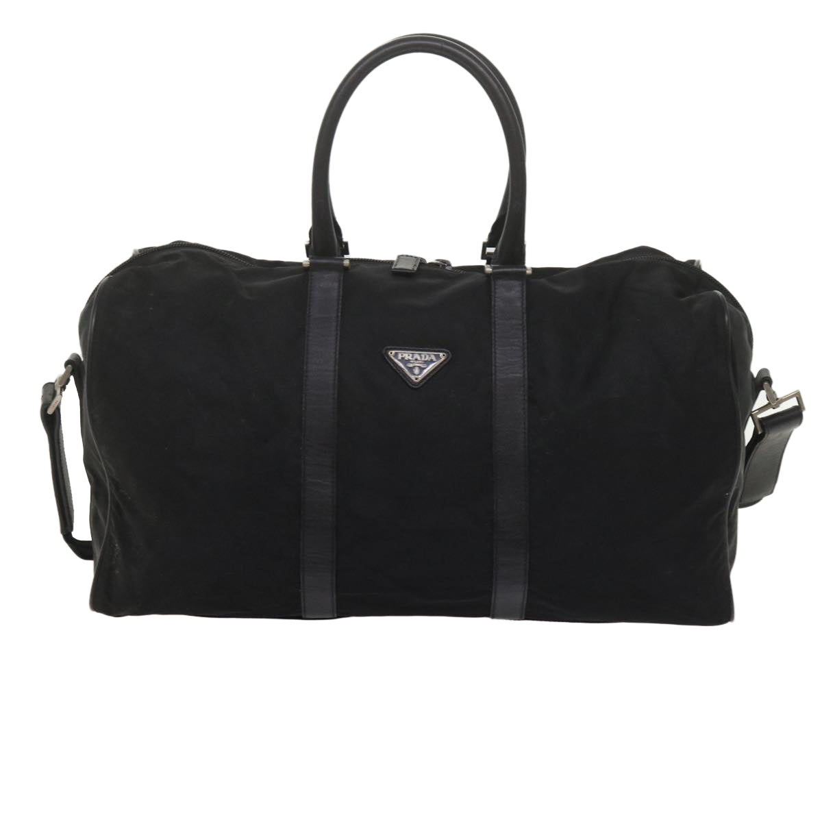 PRADA Boston Bag Nylon 2way Black Auth bs10573