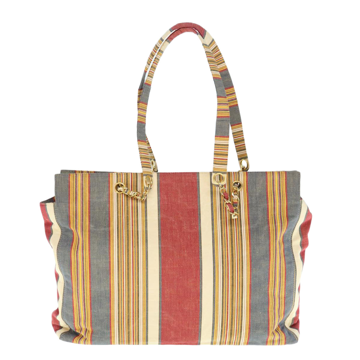 CHANEL Chain Shoulder Bag Canvas Multicolor CC Auth bs10574 - 0
