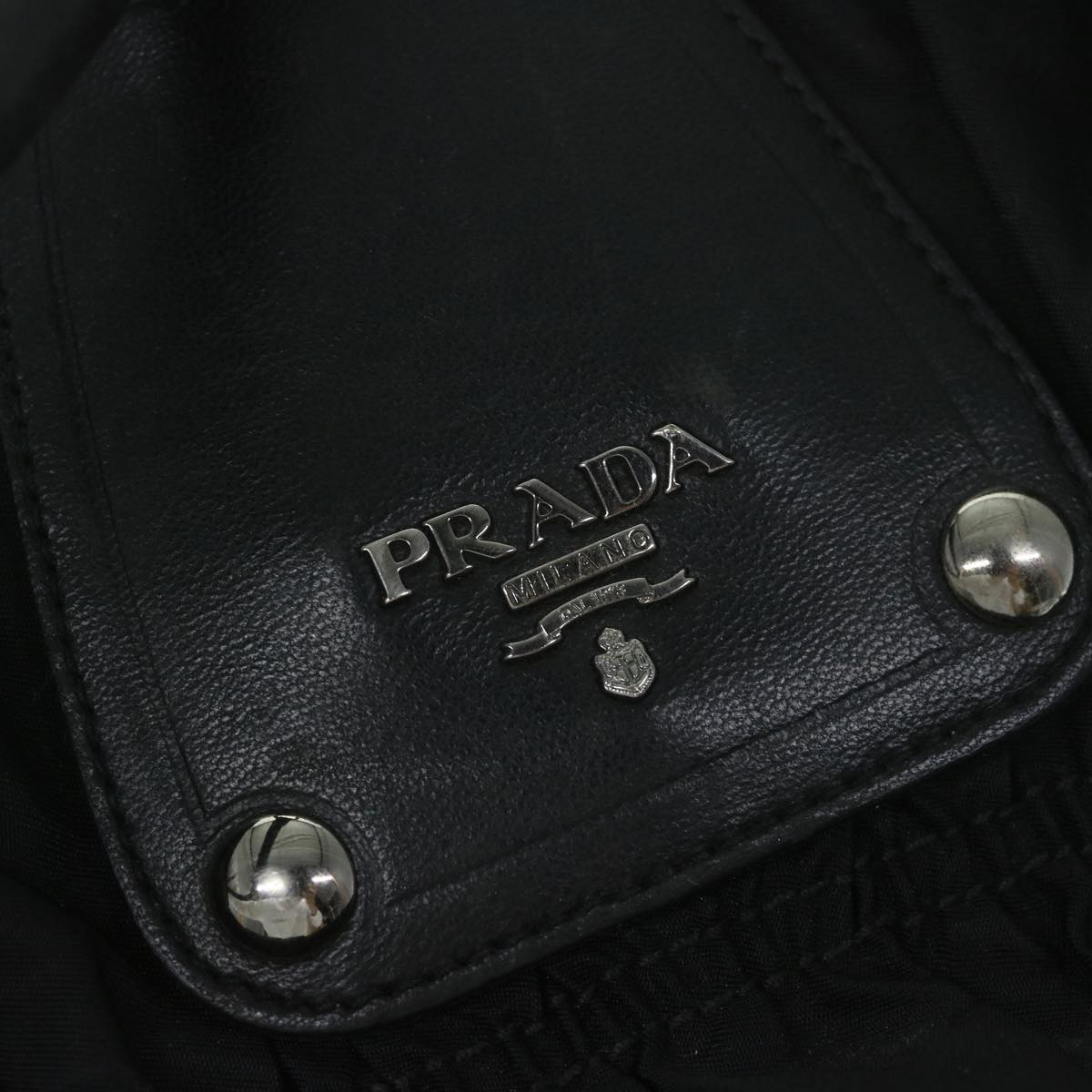 PRADA Hand Bag Nylon Black Auth bs10608