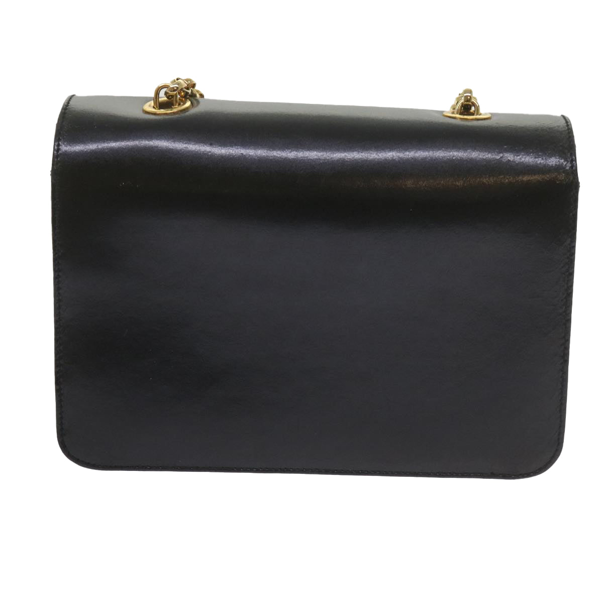Chloe Chain Shoulder Bag Leather Black Auth bs10630 - 0