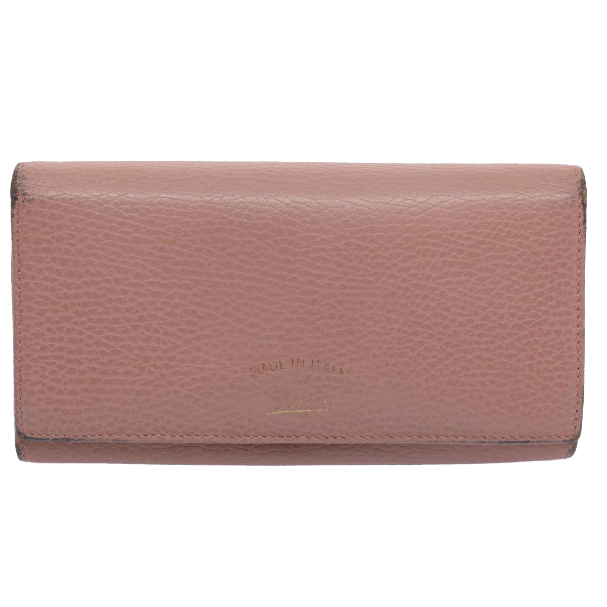 GUCCI Long Wallet Leather Pink 354498 Auth bs10632