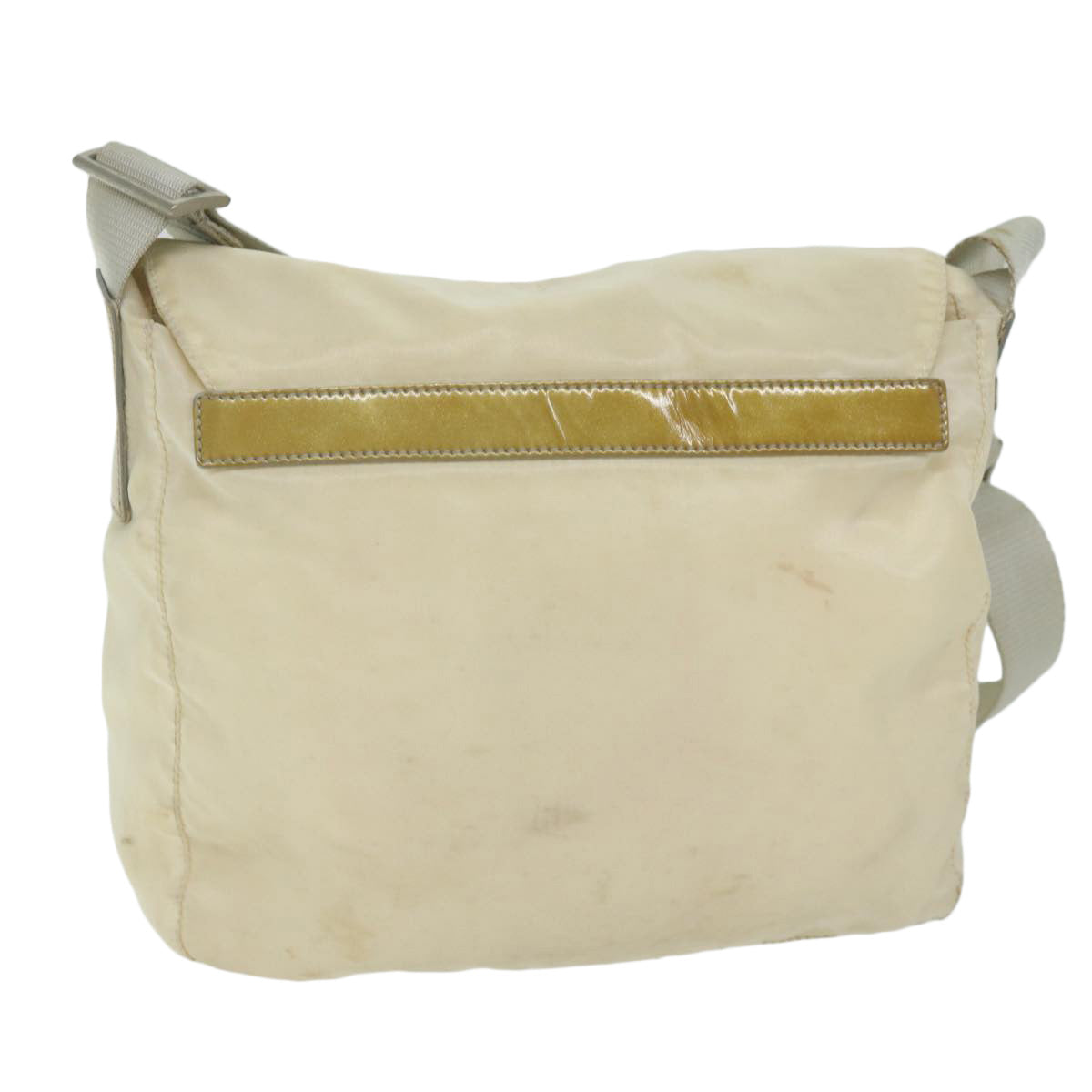 PRADA Shoulder Bag Nylon White Auth bs10683
