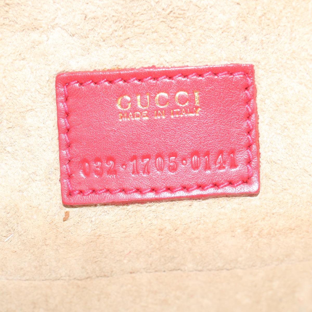 GUCCI Vanity Cosmetic Pouch Suede Red 032 1705 0141 Auth bs10687