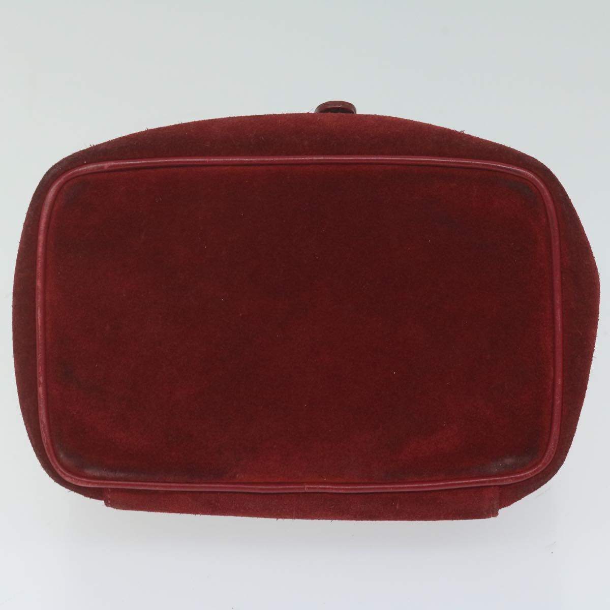 GUCCI Vanity Cosmetic Pouch Suede Red 032 1705 0141 Auth bs10687