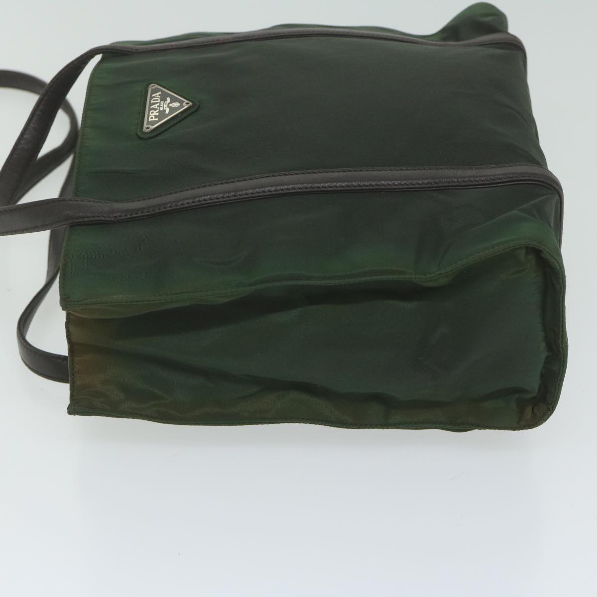 PRADA Shoulder Bag Nylon Green Auth bs10689