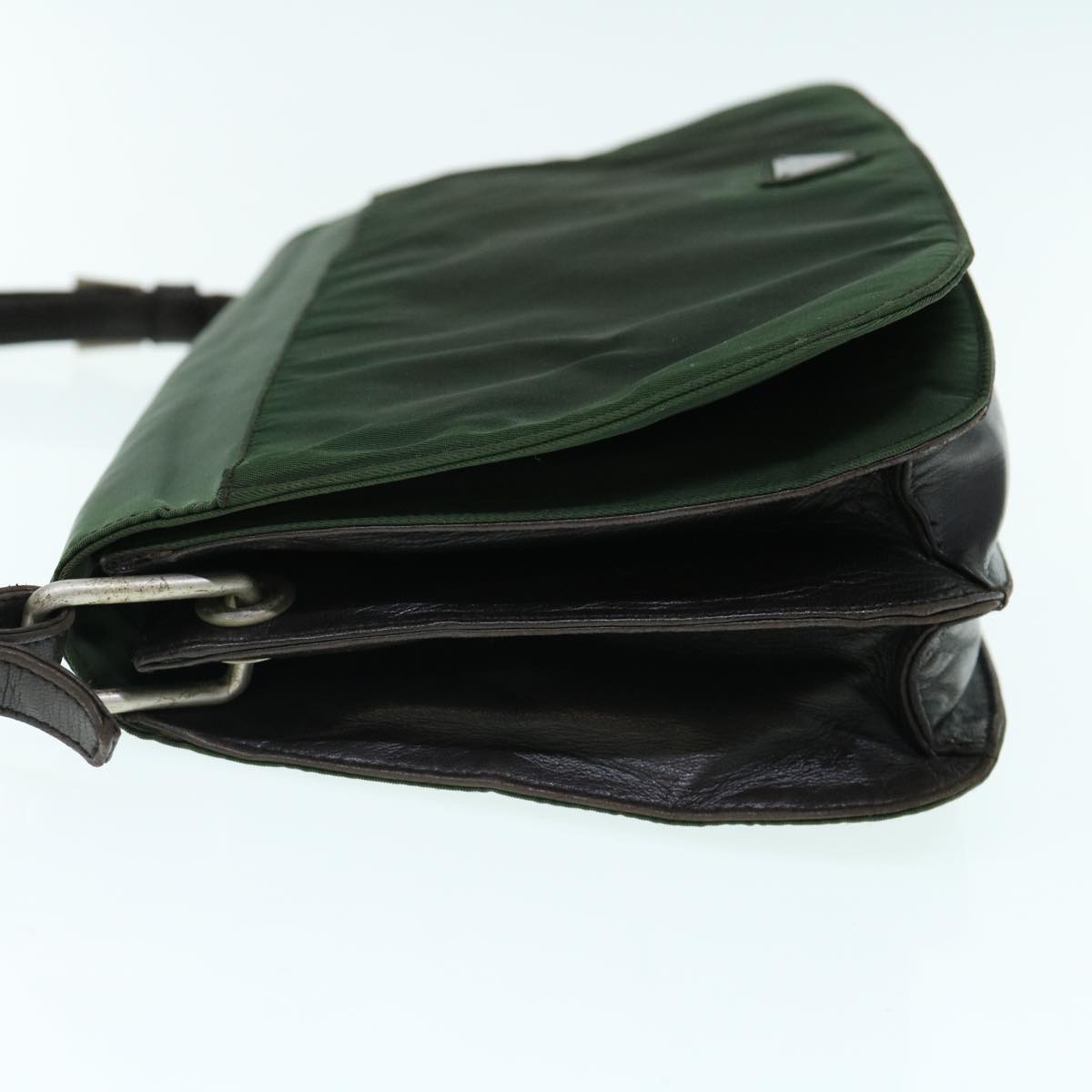 PRADA Shoulder Bag Nylon Green Auth bs10692