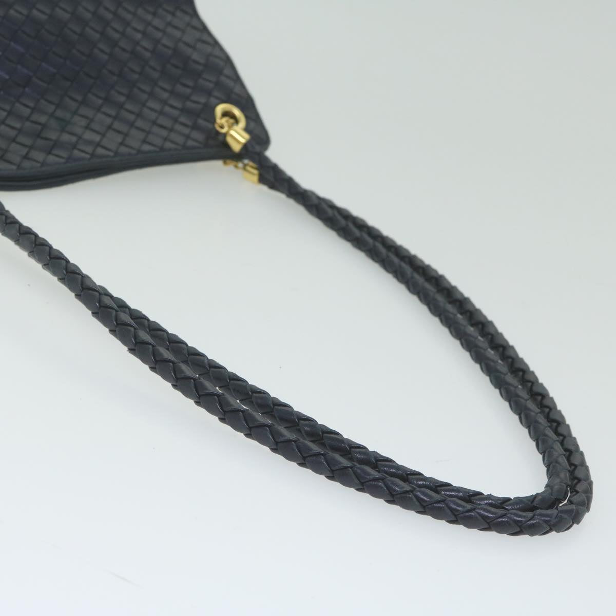 BOTTEGAVENETA INTRECCIATO Shoulder Bag Leather Navy Auth bs10707