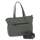 PRADA Tote Bag Nylon 2way Gray Auth bs10723-1