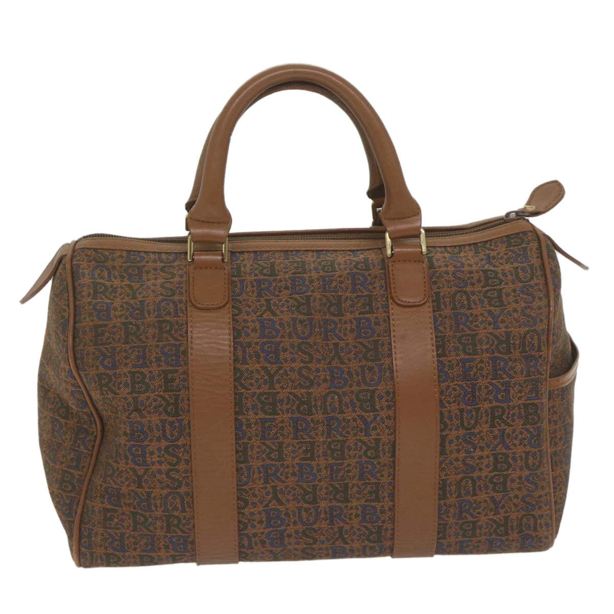 Burberrys Hand Bag Canvas Brown Auth bs10724 - 0
