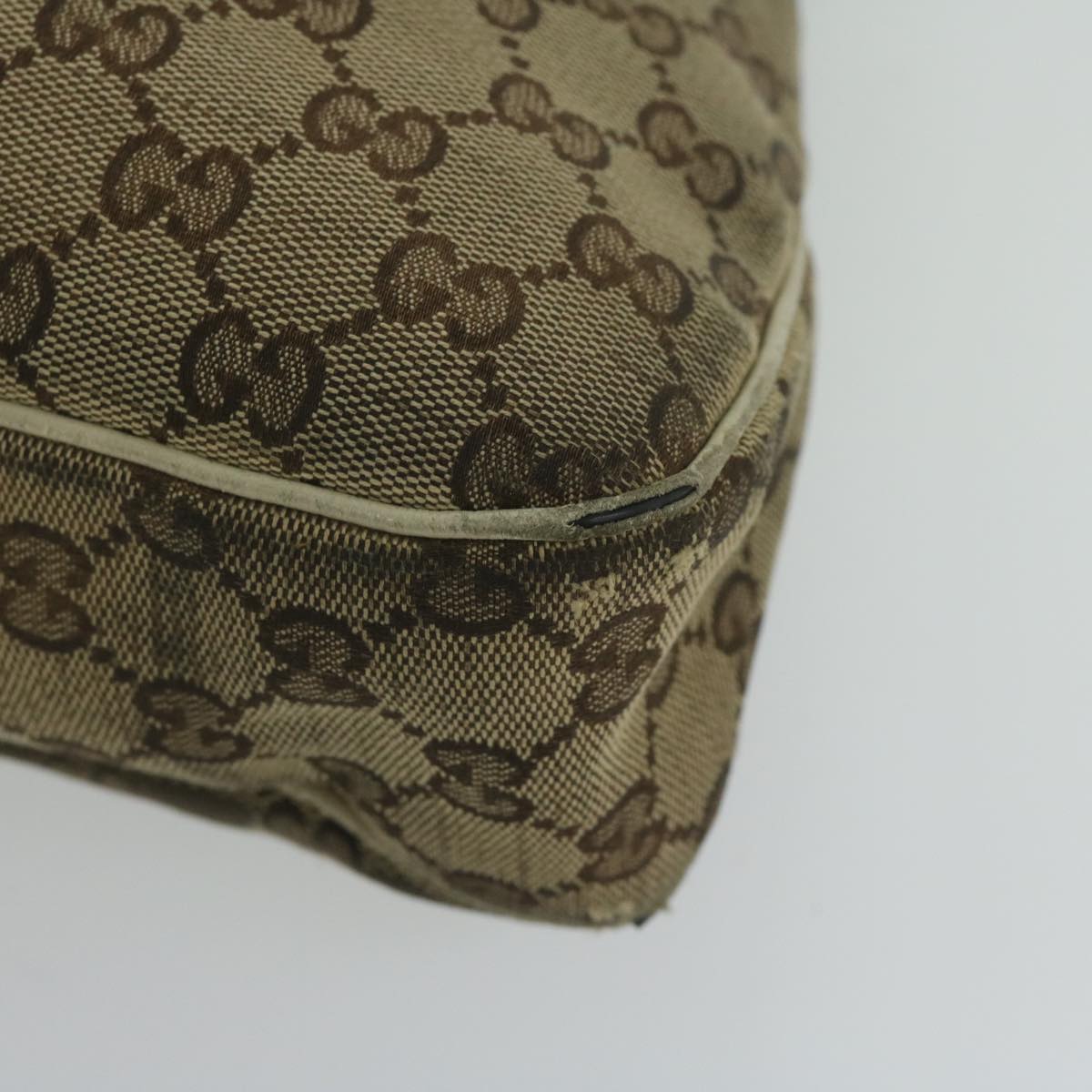 GUCCI GG Canvas Shoulder Bag Beige 121023 Auth bs10730