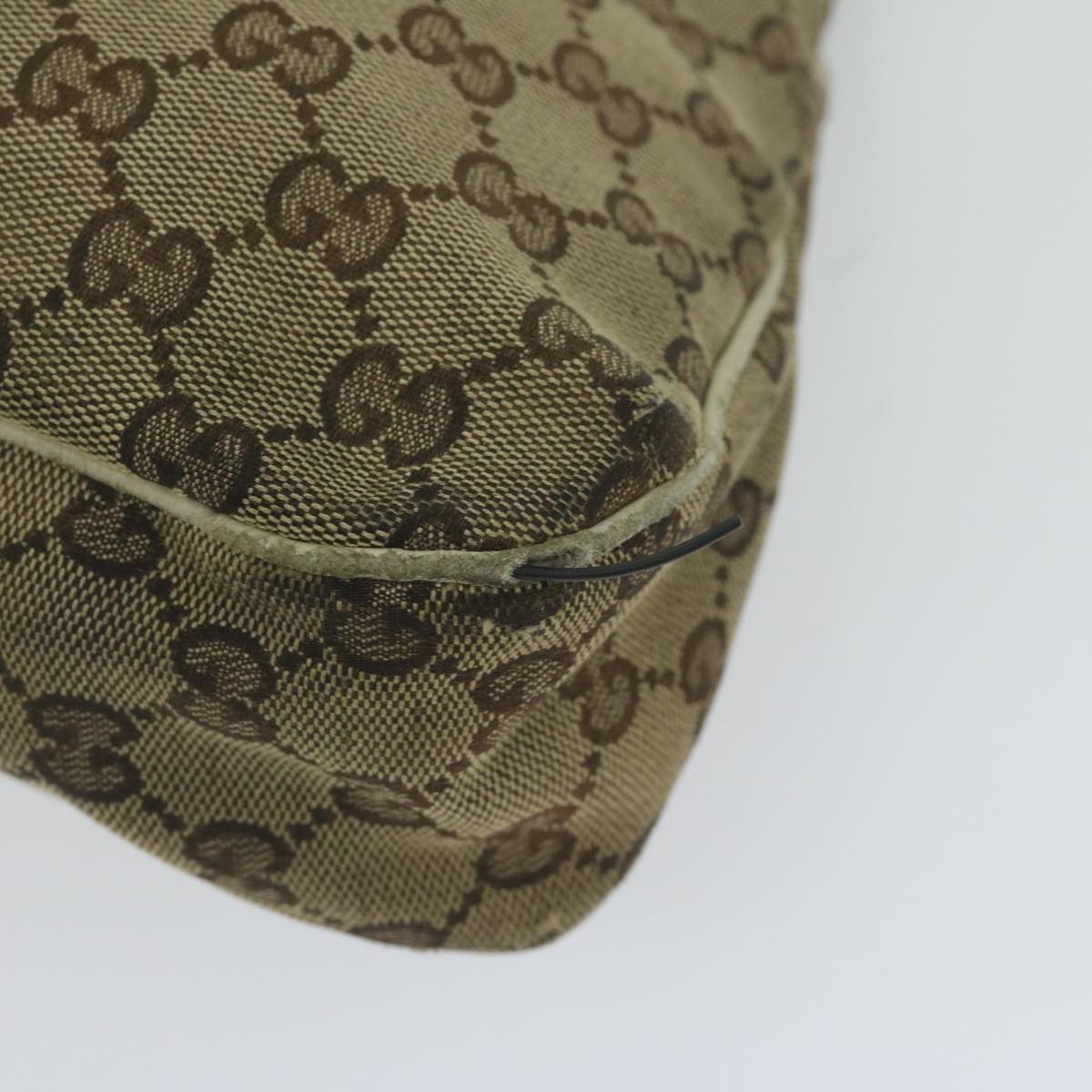 GUCCI GG Canvas Shoulder Bag Beige 121023 Auth bs10730